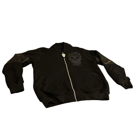 AyGuey made in Mexico full-zip sweatshirt jacket with studded skulls men’s XL - Picture 5 of 14